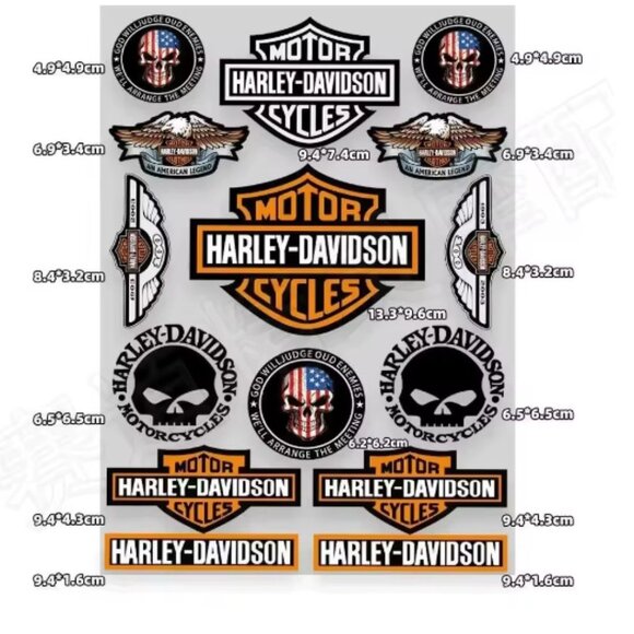 Harley Davidson Lot of Metal Stickers Aluminum Emblems Collections - Picture 2 of 5